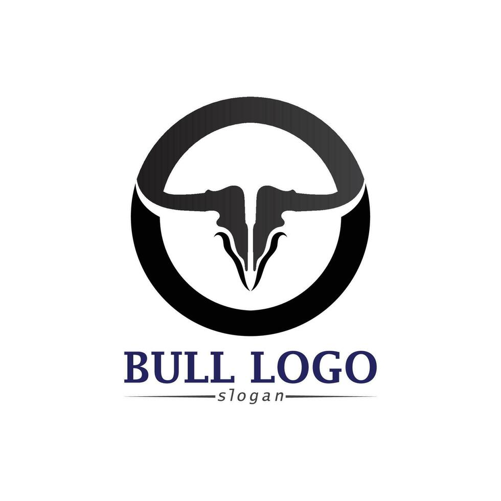 bull horn logotyp och symboler mall ikoner app vektor