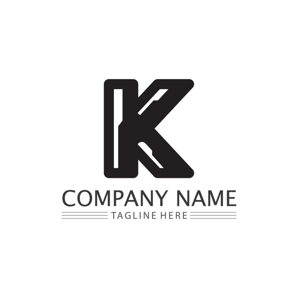 k Logo Design k Brief Schriftart Konzept Business Logo Vektor und Design erste Firma