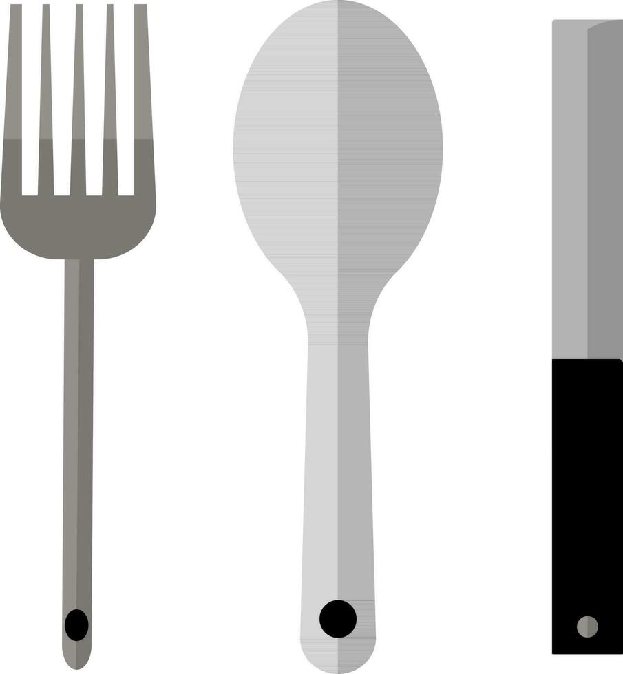 kniv, gaffel och sked på vit bakgrund. vektor