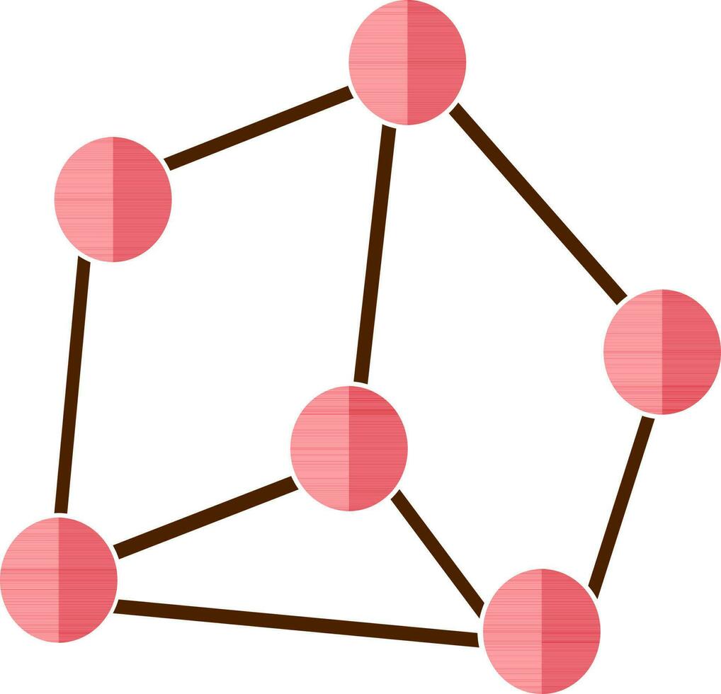 rosa nätverkande förbindelse på vit bakgrund. vektor
