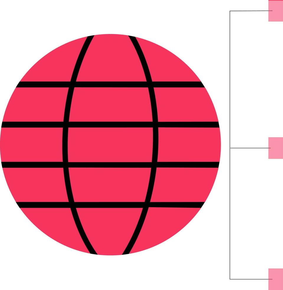 nätverk förbindelse med klot i rosa och svart Färg. vektor