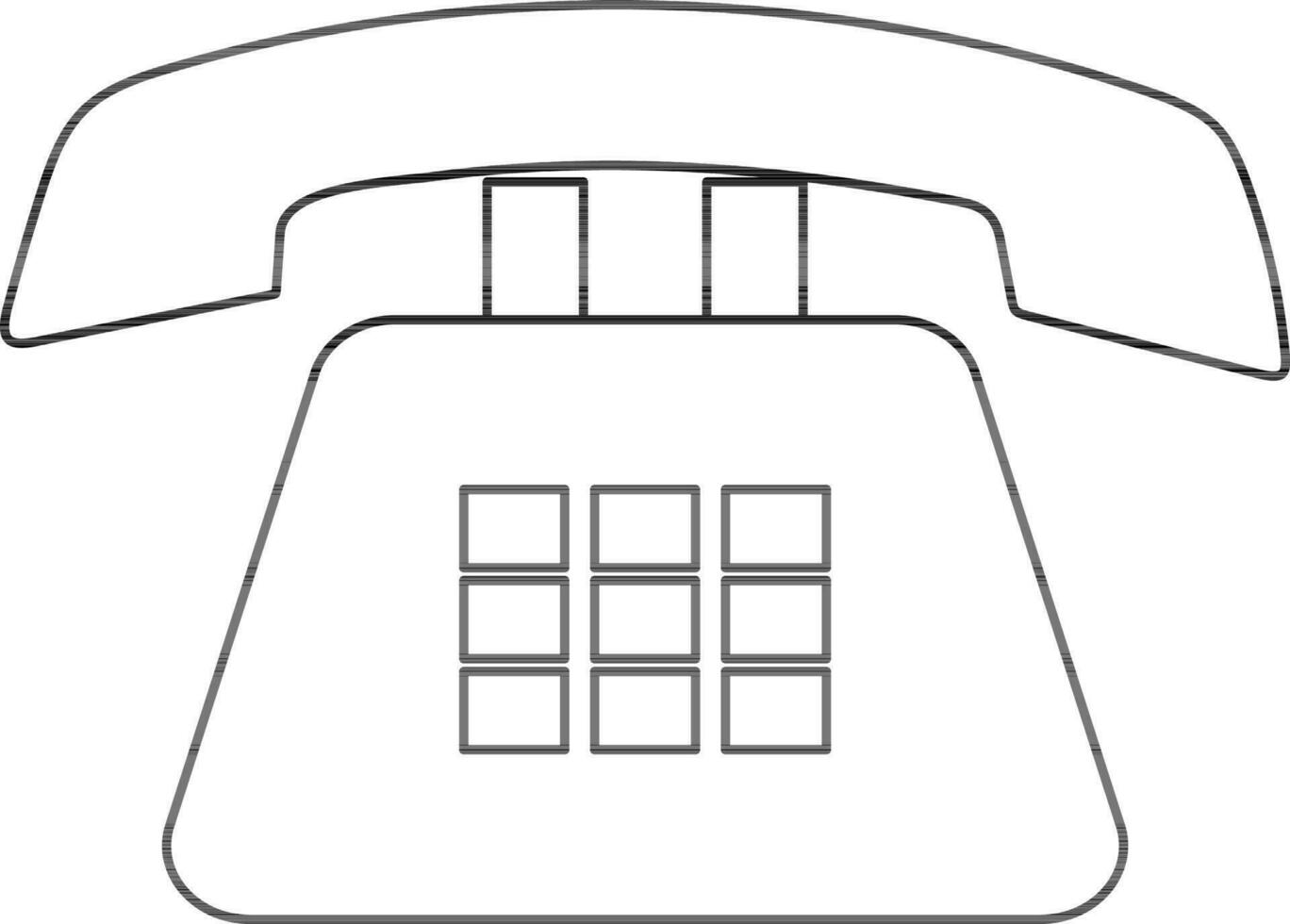 retro telefon i svart linje konst illustration. vektor