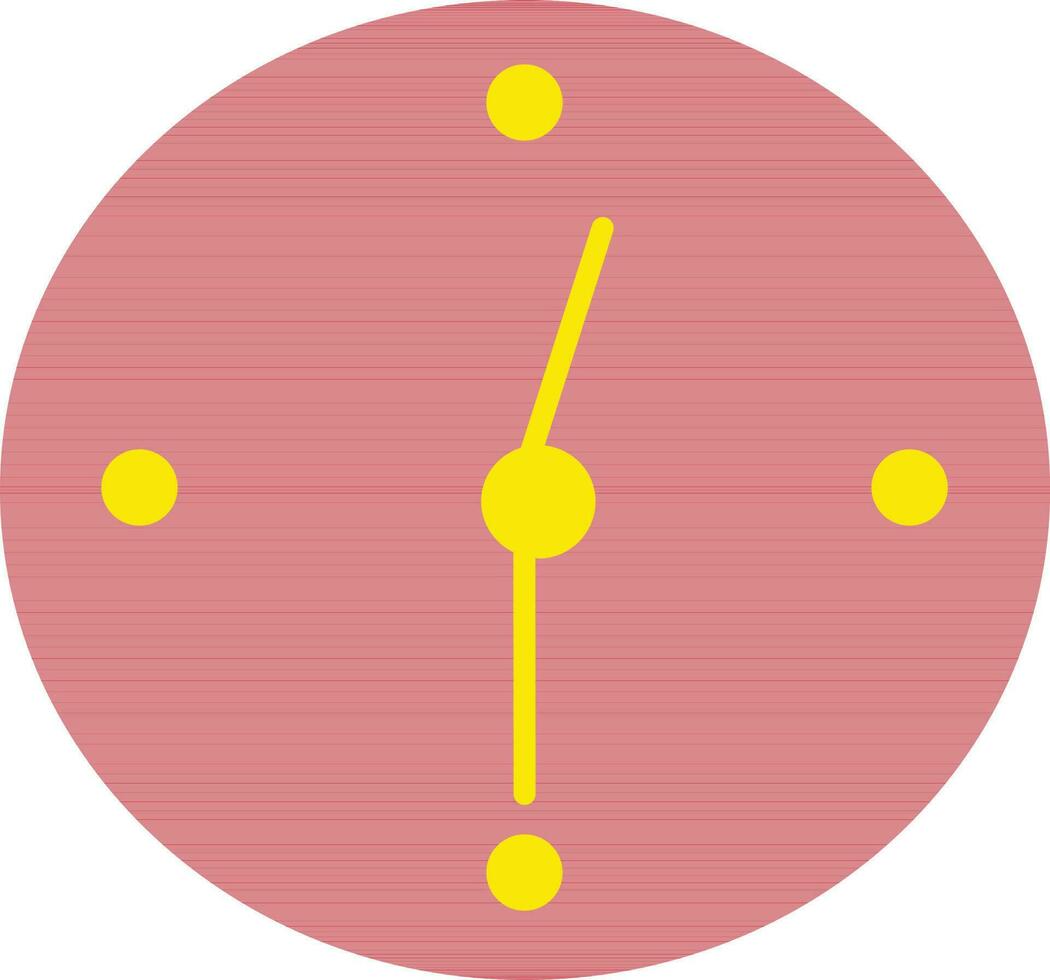 illustration av en vägg klocka i röd och gul Färg. vektor