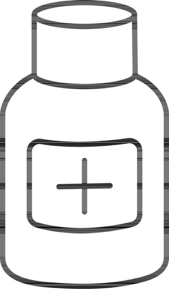 linje konst illustration av medicin flaska. vektor