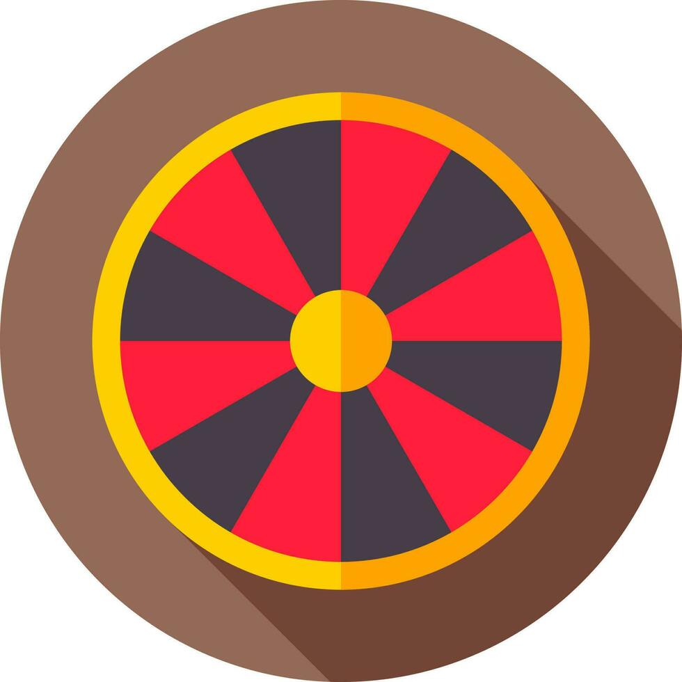 platt stil kasino roulett hjul ikon eller symbol. vektor