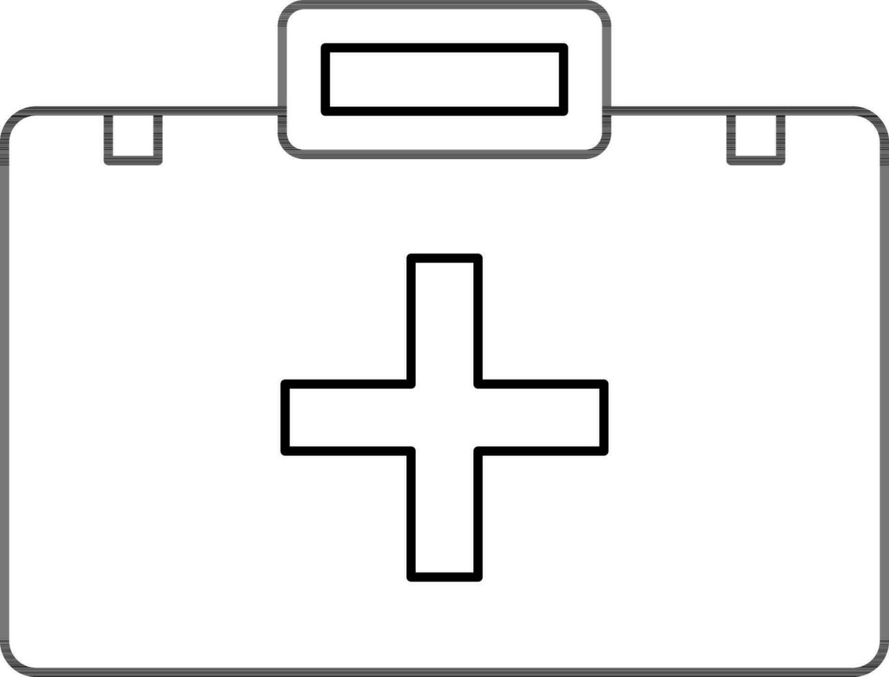 först hjälpa låda ikon i svart tunn linje. vektor