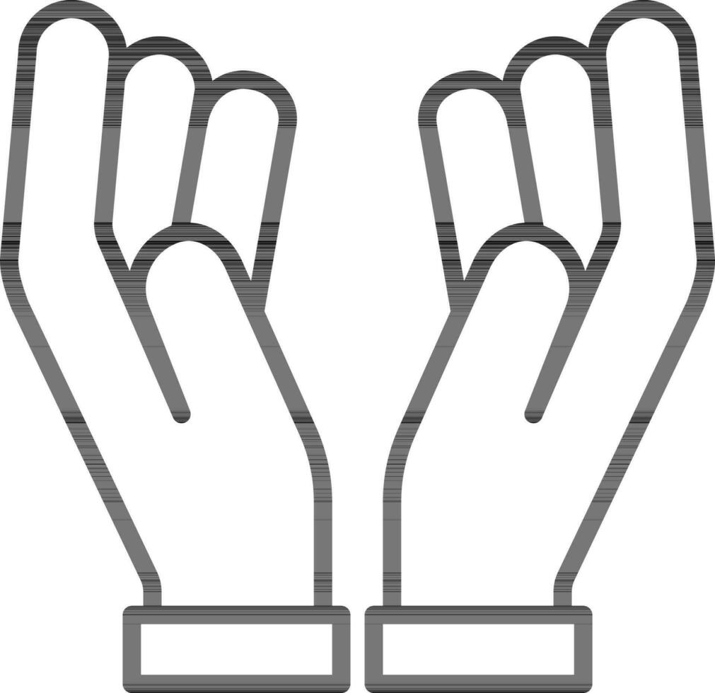 Linie Kunst Illustration von islamisch beten Hände Symbol. vektor
