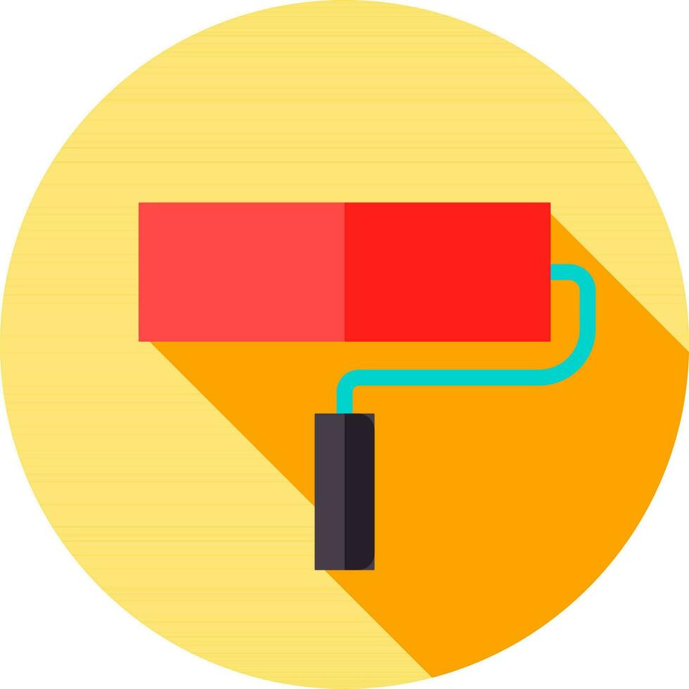rot Farbe Walze Symbol auf Gelb Hintergrund. vektor