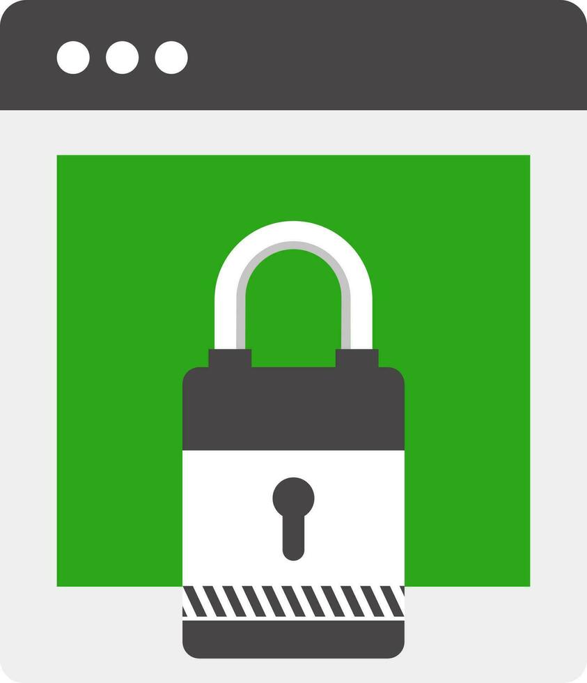sperren Netz Seite oder Netz Sicherheit Symbol im Grün und grau Farbe. vektor