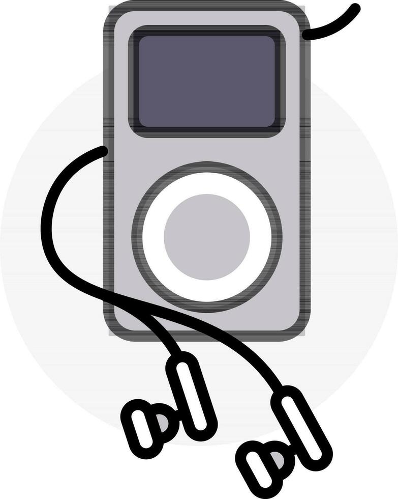 mp3 Musik- Spieler Symbol im grau und schwarz Farbe. vektor