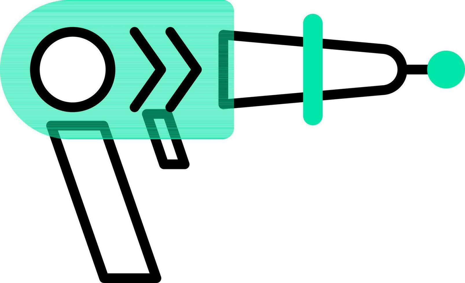 Laser- Gewehr Symbol im Grün und schwarz Farbe. vektor