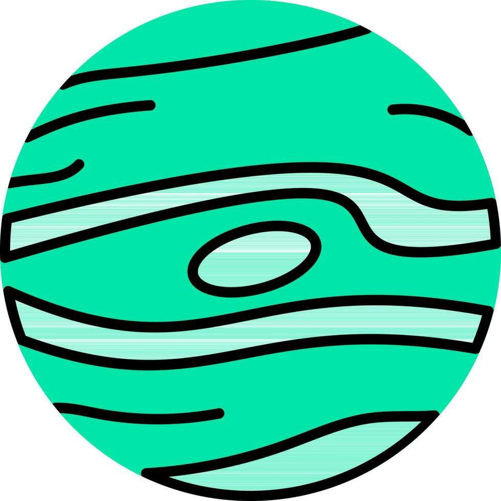 Grün und schwarz Neptun Planet Symbol. vektor