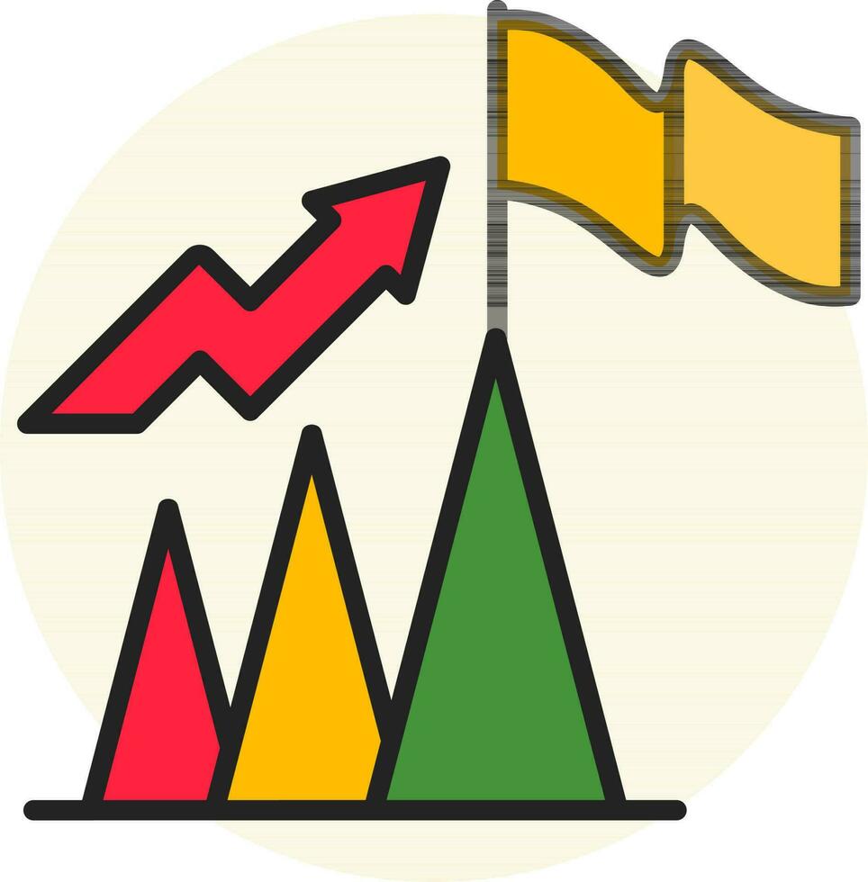 vektor illustration av prestation Framgång tillväxt bearbeta ikon.