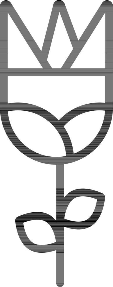 schwarz Gliederung Lotus Knospe Symbol auf Weiß Hintergrund. vektor