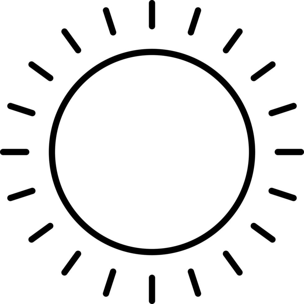 Illustration von Sonne Symbol im schwarz Linie Kunst. vektor