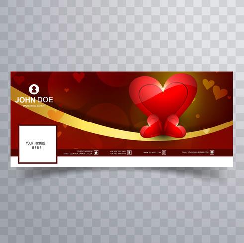 Abstrakte Facebook-Abdeckungsdesignillustration des Valentinstags vektor