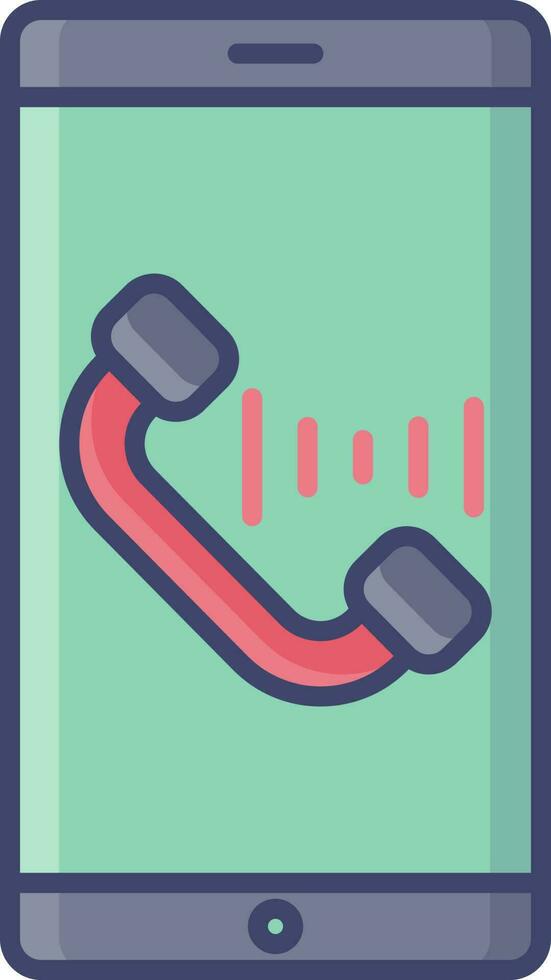 Telefon Anruf Symbol auf Smartphone Bildschirm Symbol im eben Stil. vektor