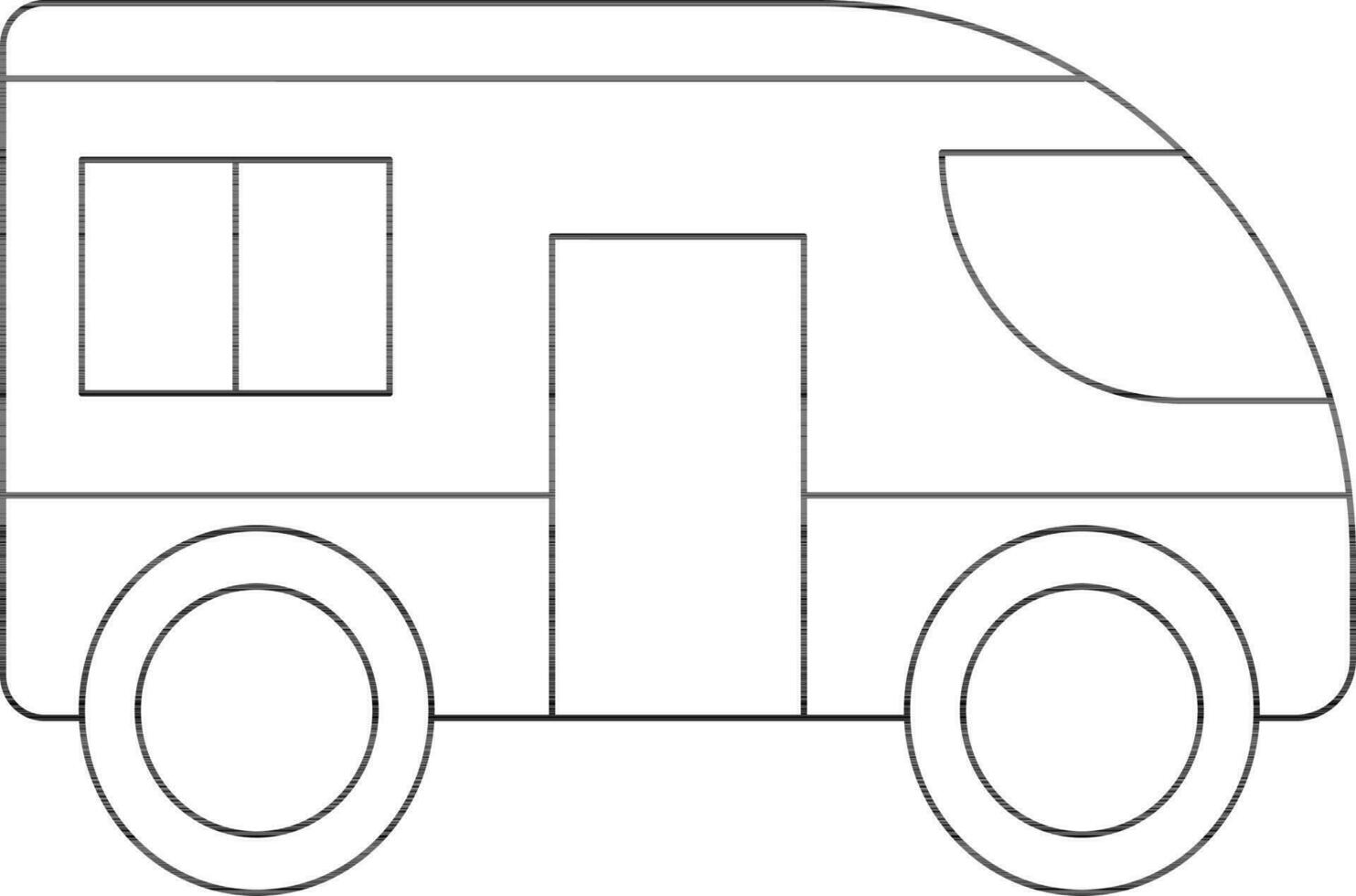 Gliederung Wohnwagen Symbol im eben Stil. vektor