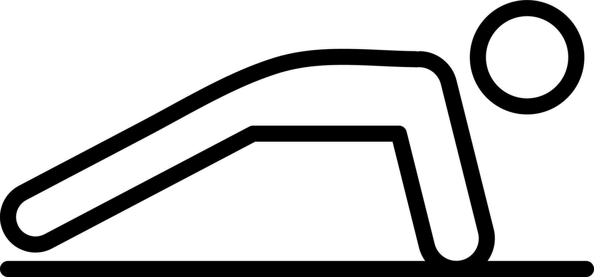 svart linje konst illustration av mänsklig håller på med skjuta på upp övning ikon. vektor