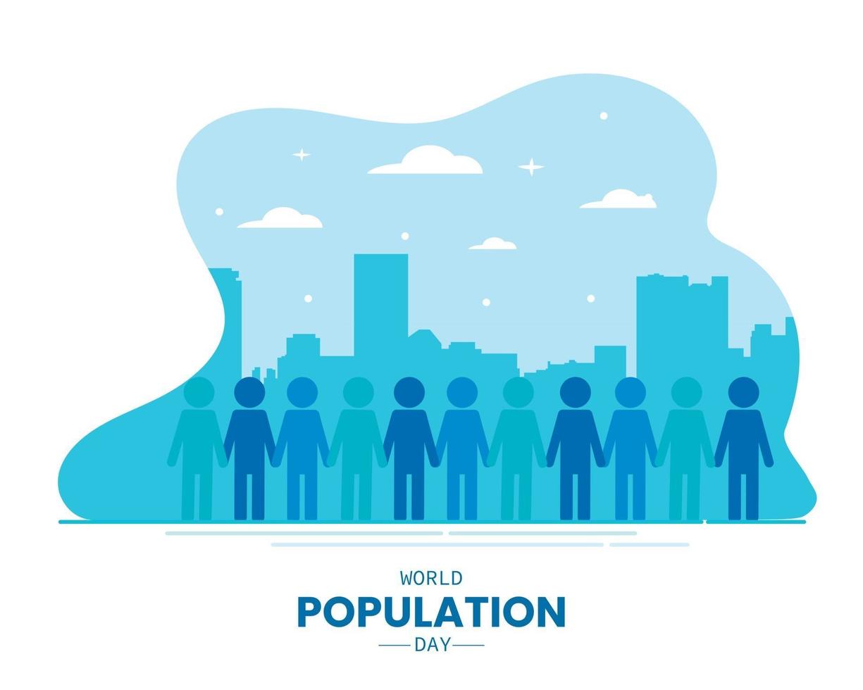 platt design världens befolkningsdag vektor