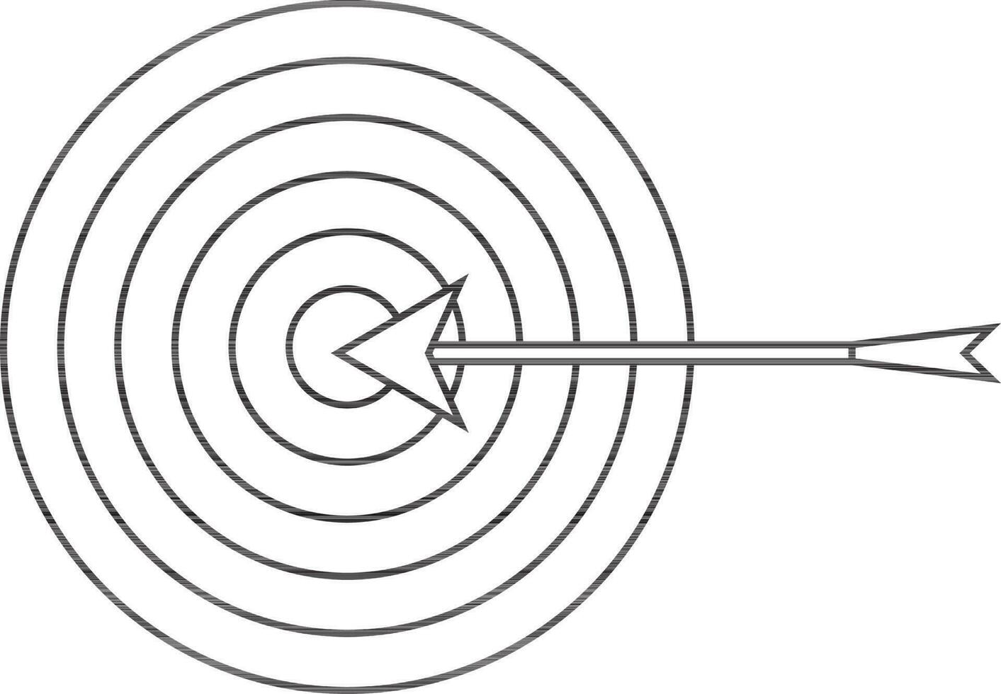 schwarz Linie Kunst Ziel mit Pfeil. vektor