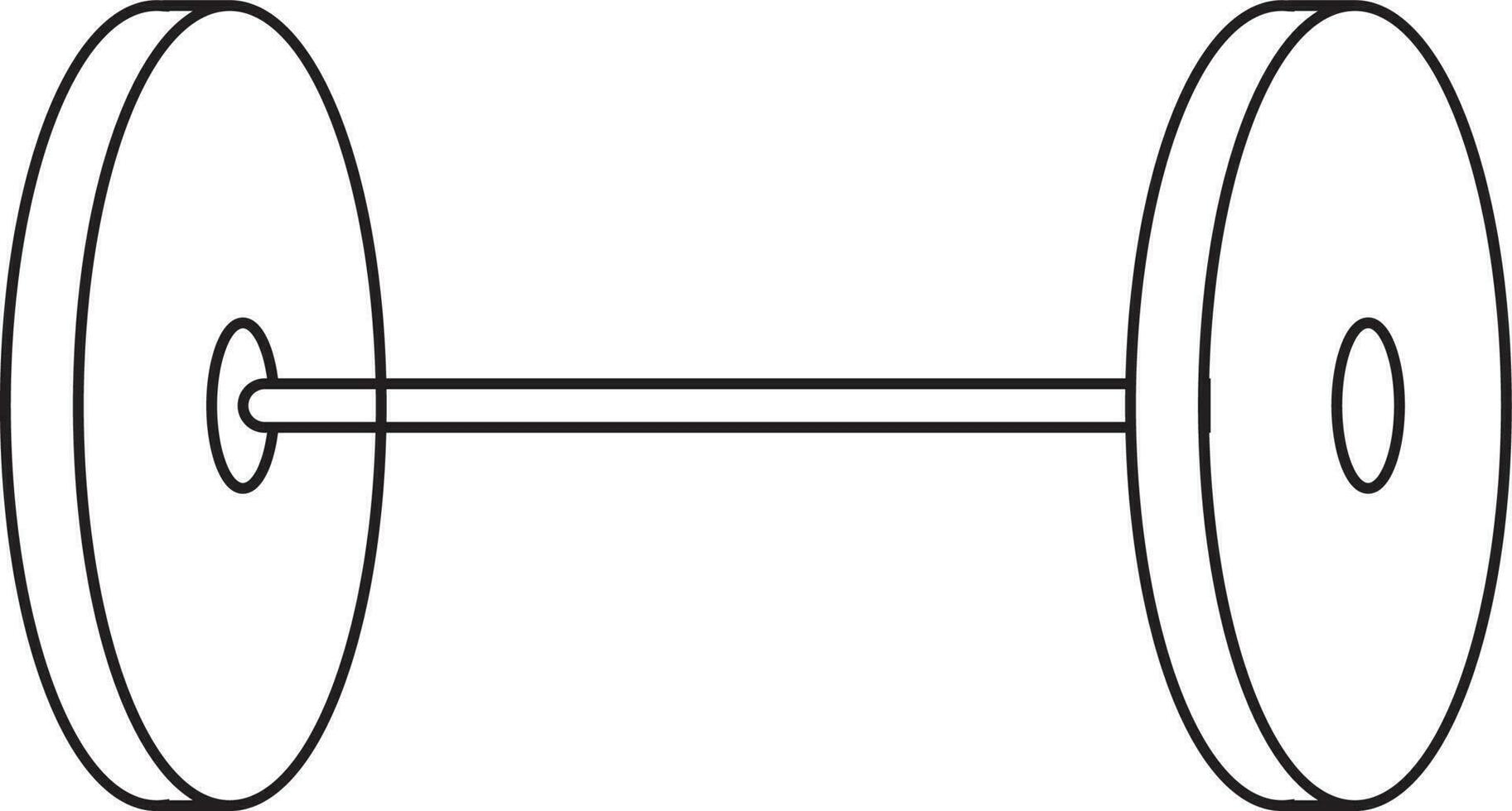 platt stil hantel i svart linje konst. vektor