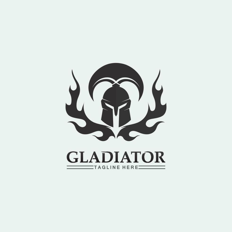 spartanischer Helm, Gladiator-Logo-Vorlagen-Vektor-Icon-Design, Kopfsymbol von Kriegern, Soldat vektor