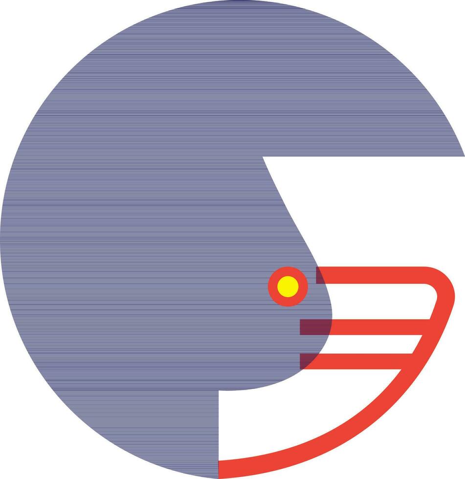 orange och blå hjälm ikon. vektor