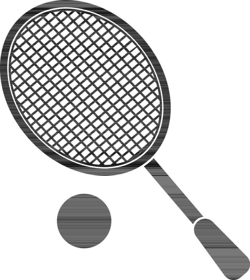 Tennis Symbol mit Ball und Badminton zum Sport. vektor