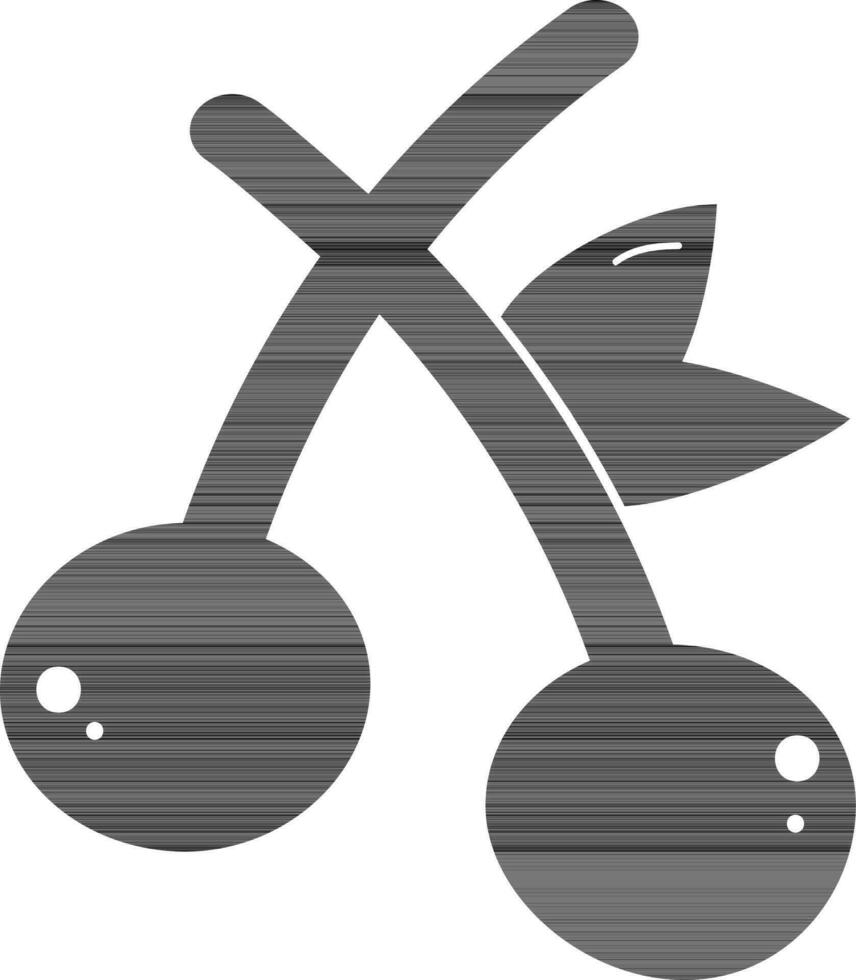 platt illustration av svart körsbär. vektor