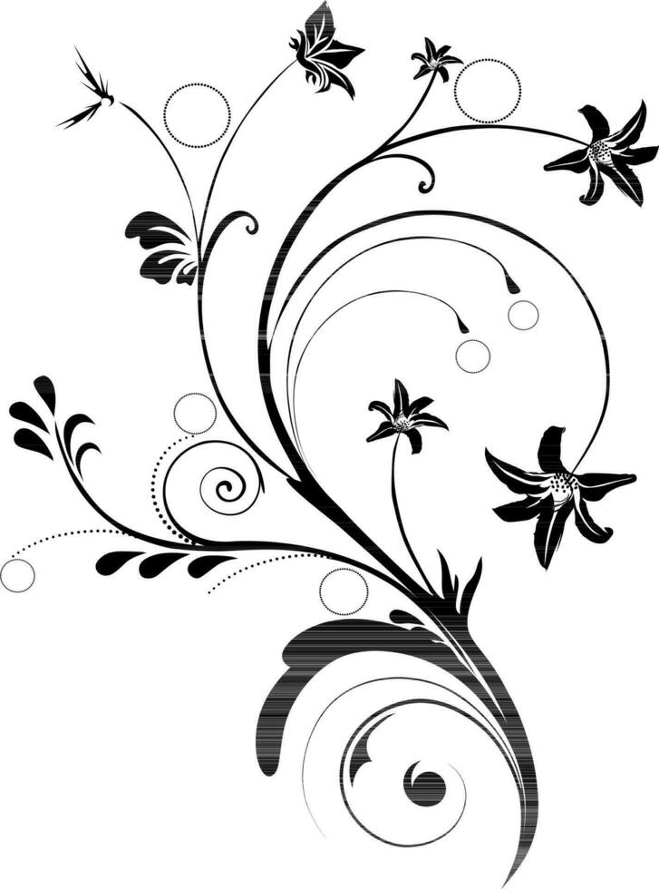 Blumen- Muster abstrakt Design im schwarz Farbe. vektor
