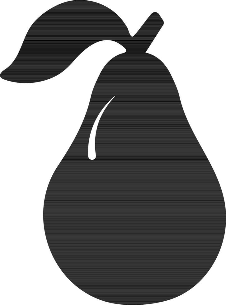 päron symbol i svart Färg, platt stil. vektor