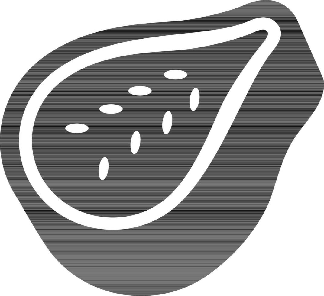 Vektor Papaya Symbol im schwarz und Weiß.