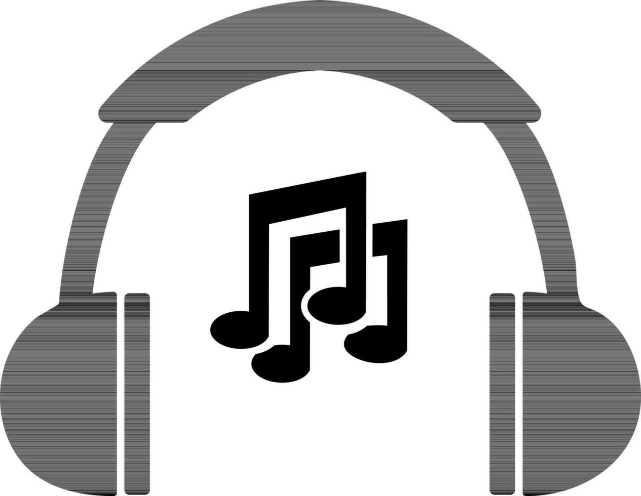 Glyphe Symbol von Kopfhörer mit Musik- Notiz. vektor