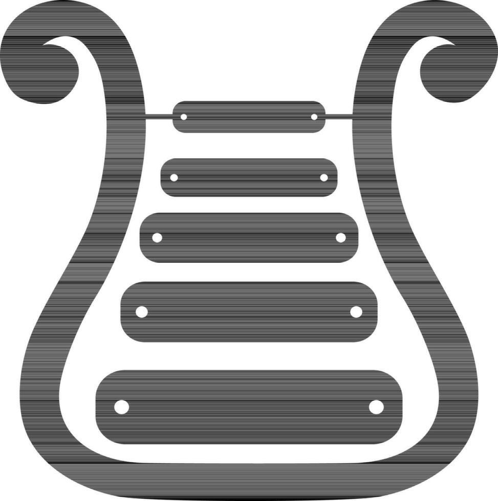 Glyphe Symbol von Glocke Leier im schwarz Farbe. vektor