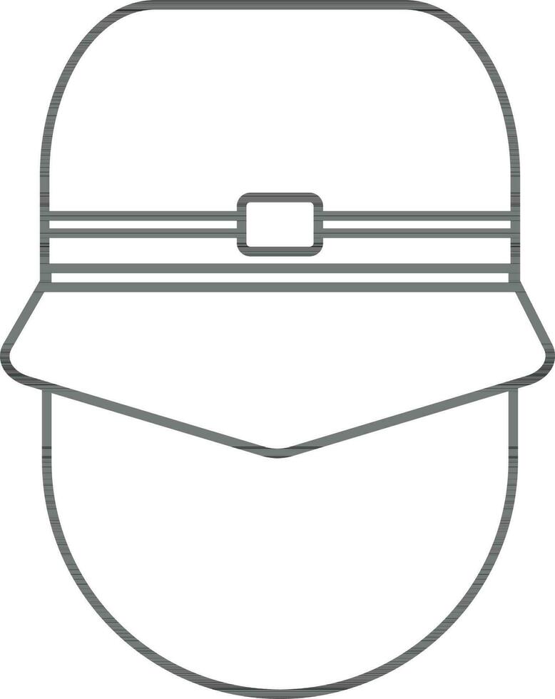 Helm Symbol zum Feuer Konzept im Illustration und Schlaganfall Stil. vektor