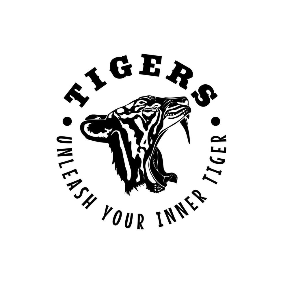 Tiger Unternehmen Logo mit brüllend Tiger Kopf Vektor