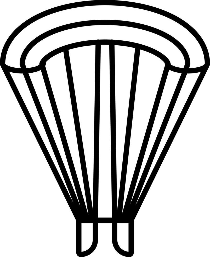 Fallschirm Symbol im schwarz Linie Kunst. vektor