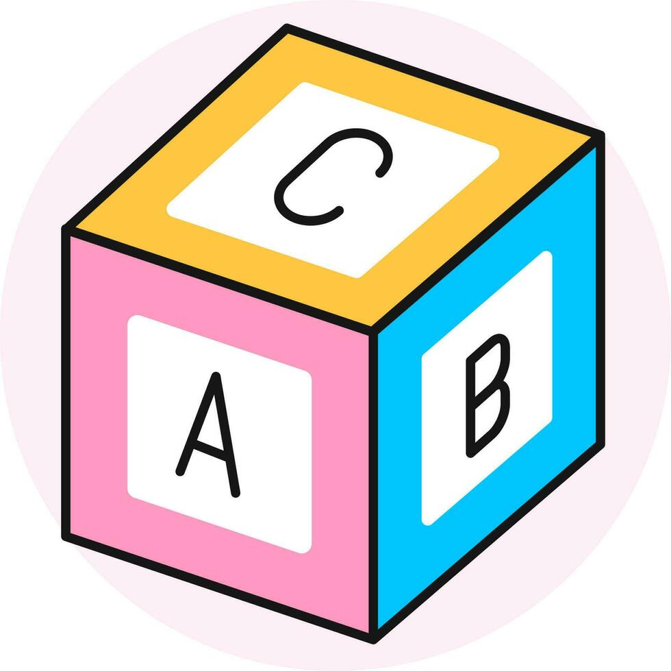 vektor illustration av färgrik ABC brev kub ikon.