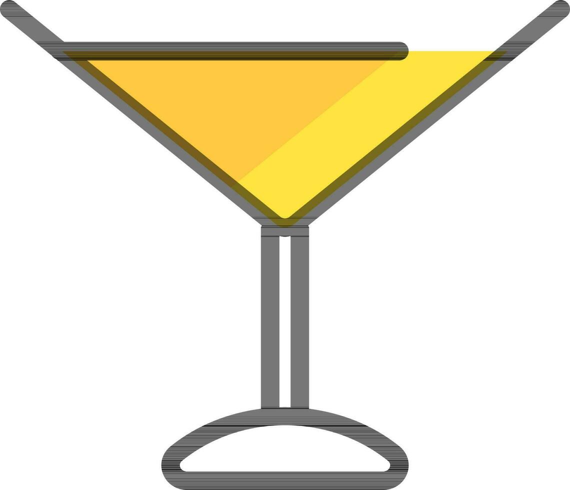 cocktail glas ikon i gul och vit Färg. vektor