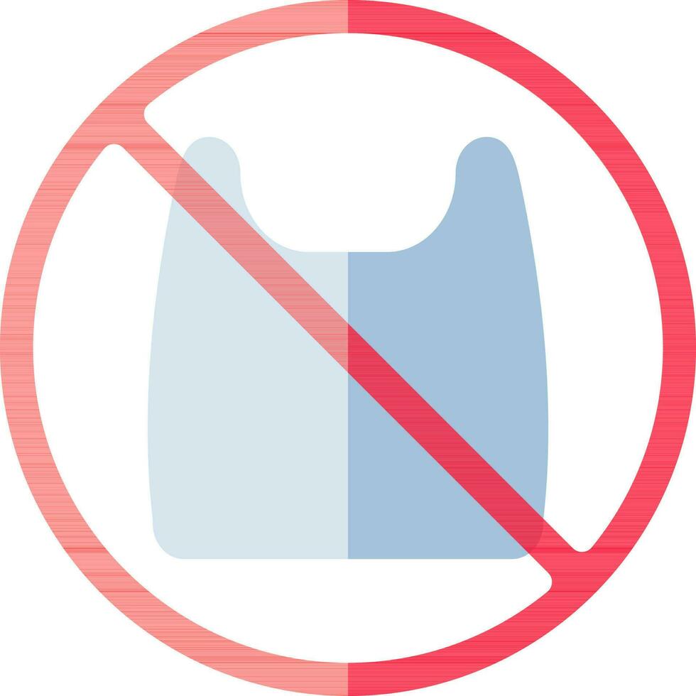 Nein Plastik Tasche Symbol im rot und Blau Farbe. vektor