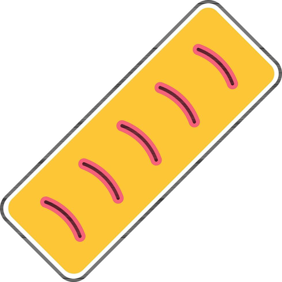röd och gul baguette eller bröd ikon i platt stil. vektor