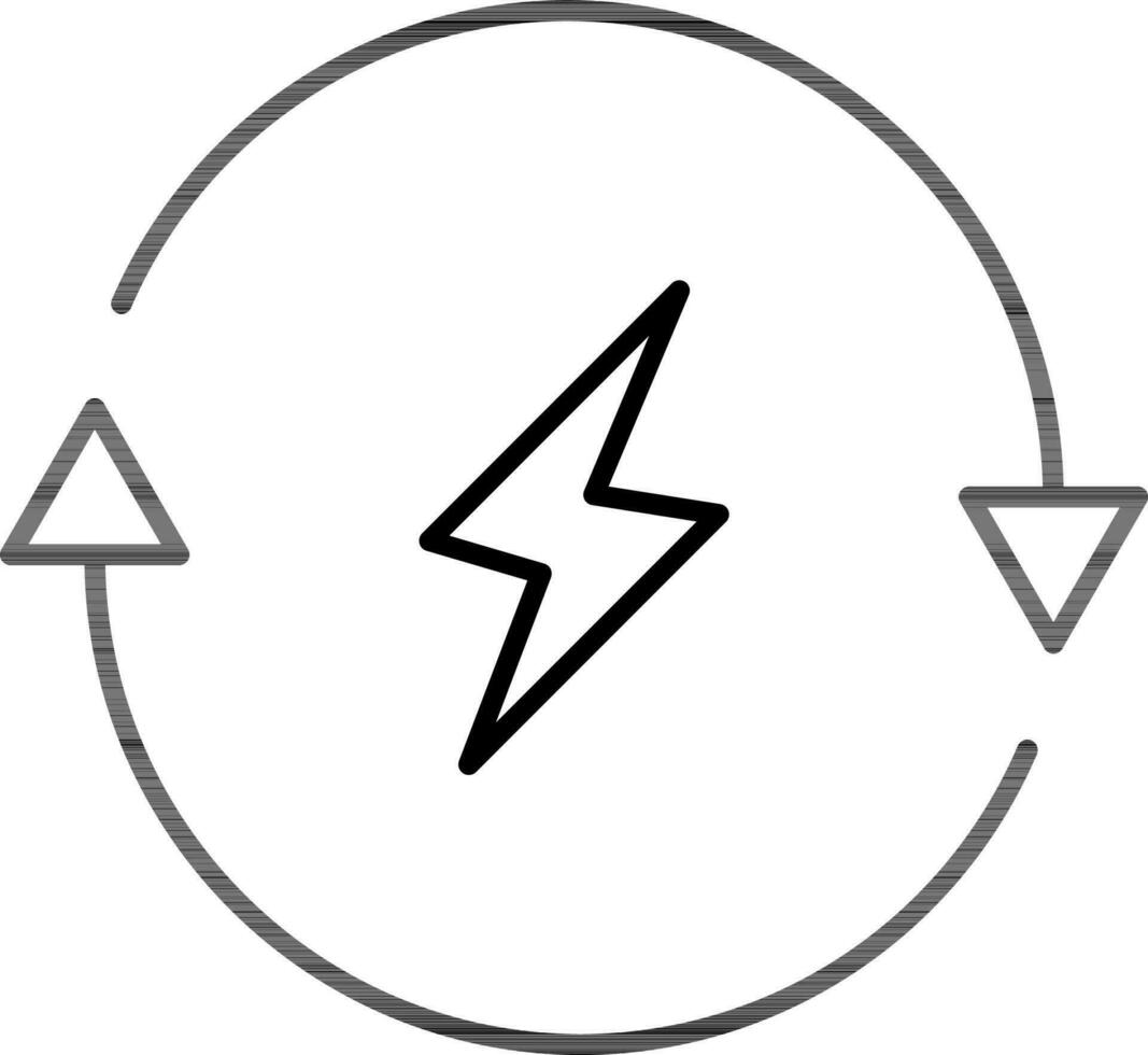 svart linje konst illustration av förnybar energi ikon. vektor
