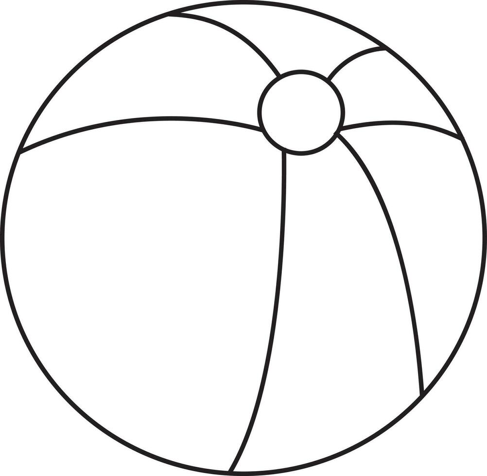 Illustration von Strand Ball Symbol im Schlaganfall Stil. vektor