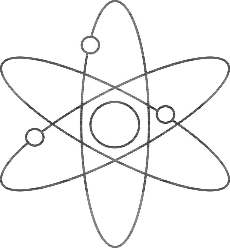Schlaganfall Stil von Atom Symbol zum Bildung Konzept. vektor