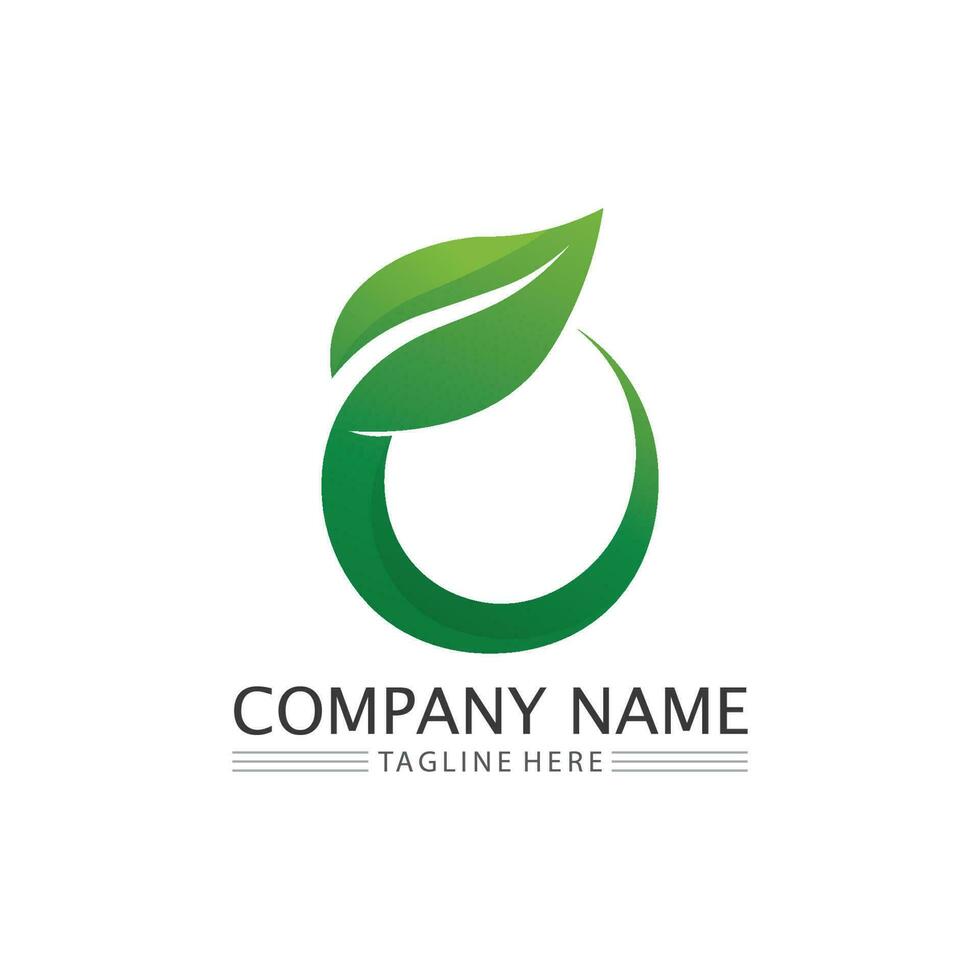 löv och natur träd logotyp för business vektor grön växt ekologi design