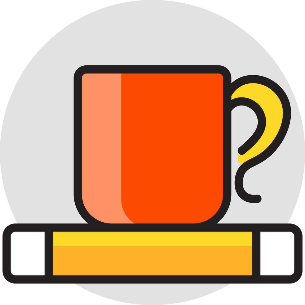 orange kopp på gul bok ikon. vektor