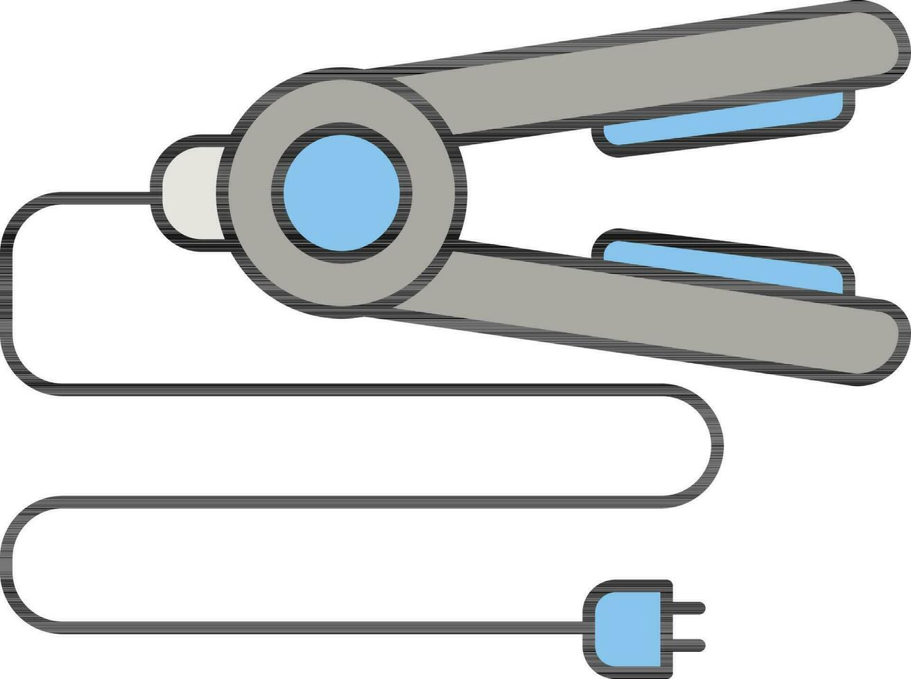 Illustration von Glätteisen Symbol im Blau und grau Farbe. vektor