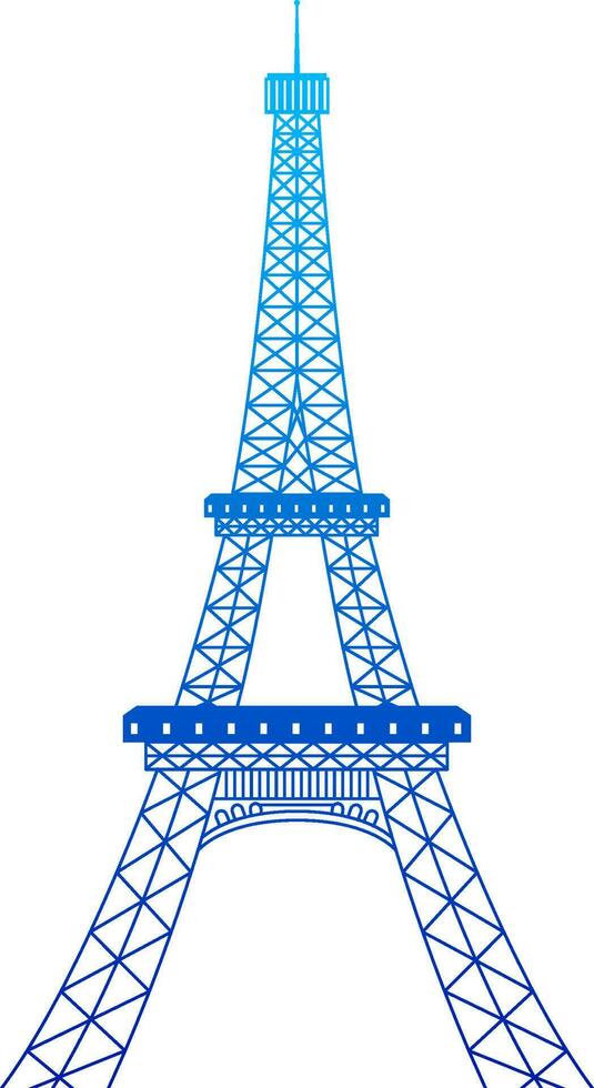 Eiffel Turm Monument im Blau Linie Kunst. vektor