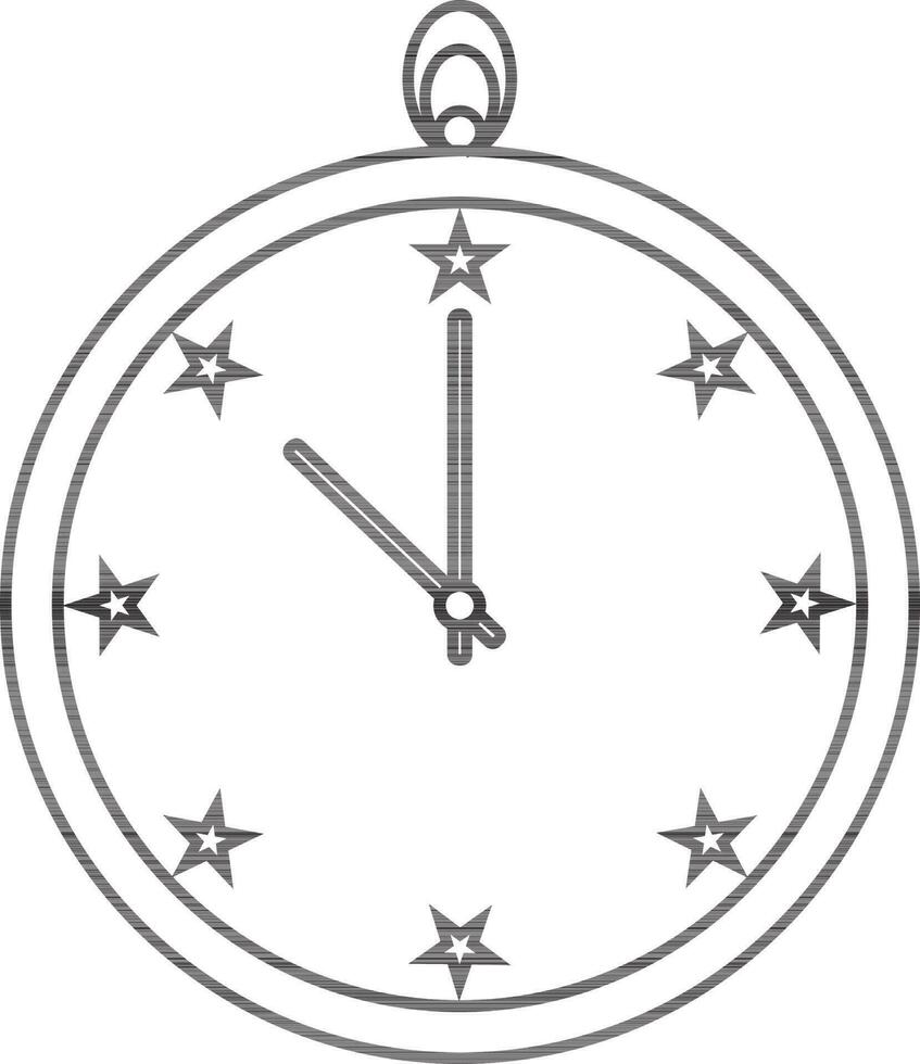 Sterne dekoriert Alarm Uhr Symbol oder Symbol. vektor